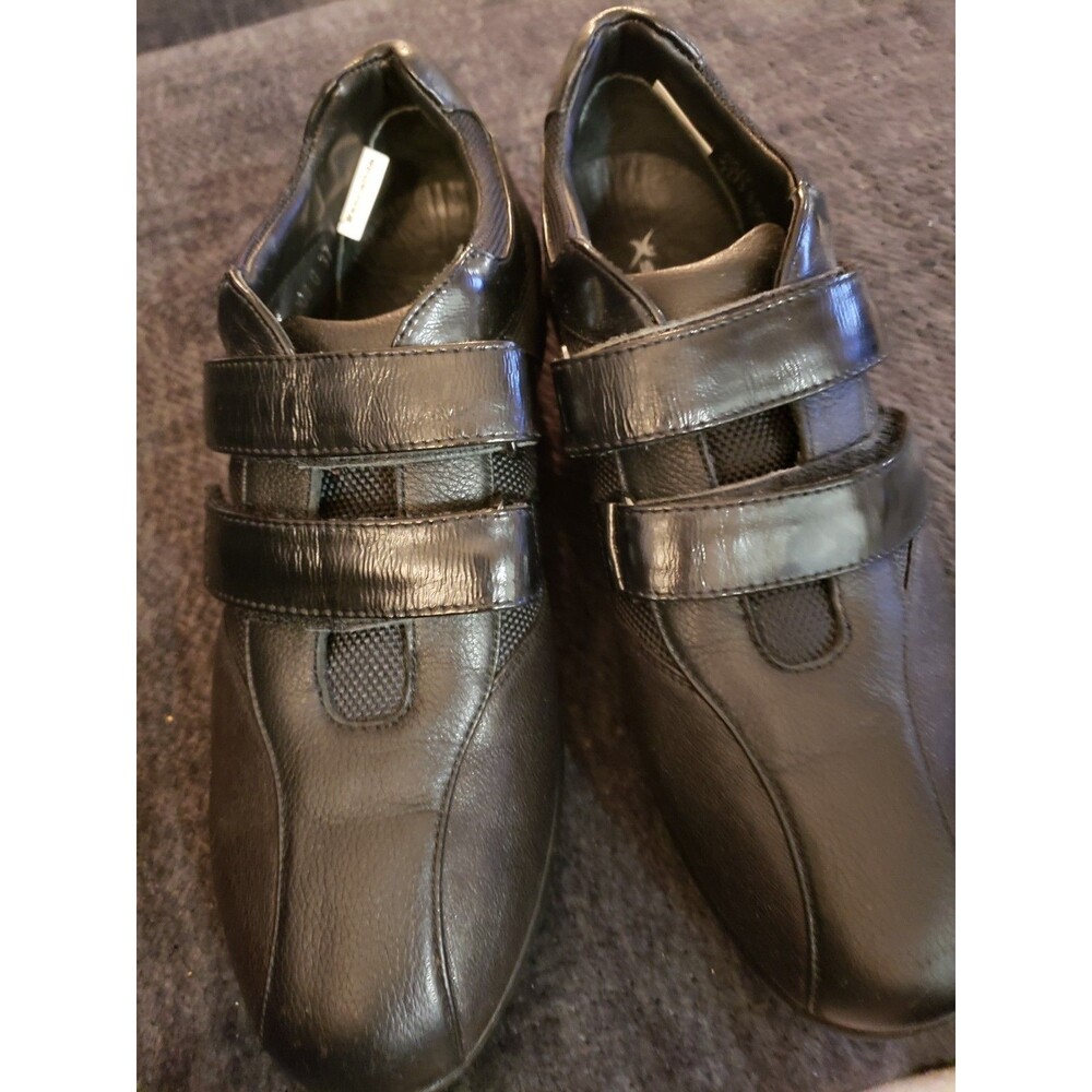 XSENSIBLE WOMENS WALKER love strap BLACK leather COMFORT SHOE 37, 6.5 wide